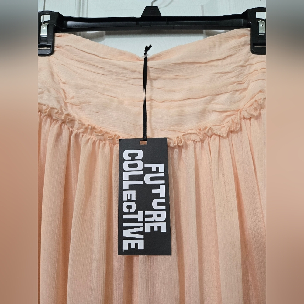 Peach Maxi Skirt, Size 2, Future Collective, Fully Lined, NWT - Picture 3 of 8